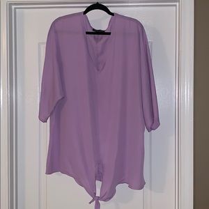 Purple Shirt with Keyhole Tie